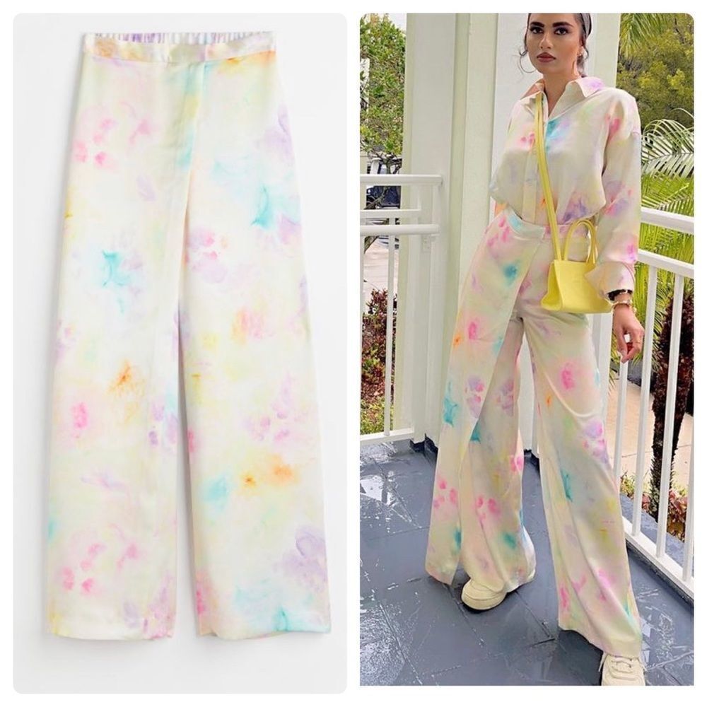 H&M Limited Ramadan Modest Collection Wide Satin Pants New